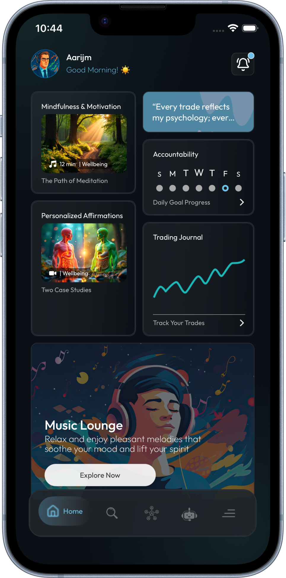 Trader365® home screen.